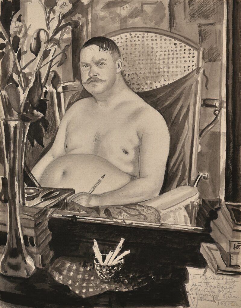 нарисованный черно-белый портрет мужчины без рубашки