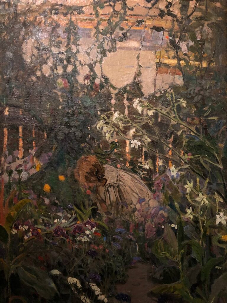 картина художника Александрова Савинова девушка в саду